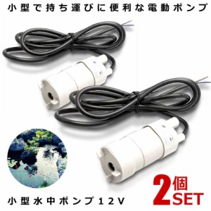 2個セット 水中ポンプ 小型 12V 揚程5m 汲み上げ 11000rpm 洗車 釣り アウトドア キャンプ 流量600L/H 水中 陸上 アウトドア JT-500-12