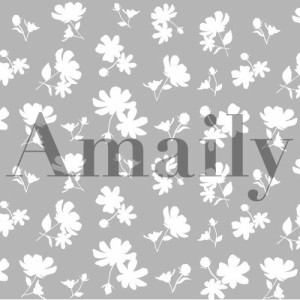 Amaily ネイルシール NO.1-8 花シルエット 白 【ネイルアートアクセサリー・ネイルシール関連ネイル用品】