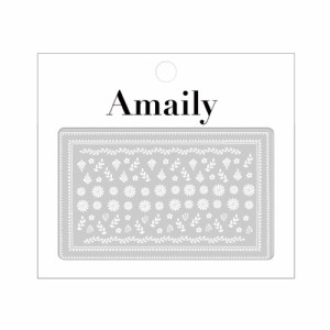 Amaily ネイルシール NO.3-21 フォークロア調 白 【アメイリー/ネイルアート/ネイルシール/ネイル用品】