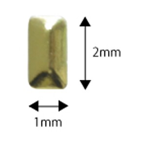 Pieadra スタッズ メタル長方形 ゴールド 1*2mm / 50P 【ネイルアートアクセサリー・メタルスタッズ・メタルパーツ関連ネイル用品】