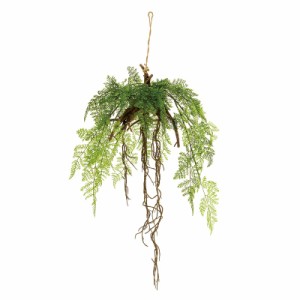人工観葉植物 レザーファーン ハンギング 高さ65cm （P189-fg507) （代引き不可） インテリアグリーン フェイクグリーン
