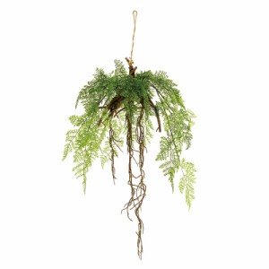 人工観葉植物 レザーファーン ハンギング 光触媒加工 高さ65cm （P189-zv507) （代引き不可） インテリアグリーン フェイクグリーン