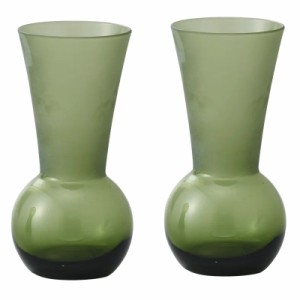 花瓶 フラワーベース Glass Flower+ teruteru テルテル green （2個入り） [777-699-481] [p20] ガラス （代引き不可） インテリア ディ