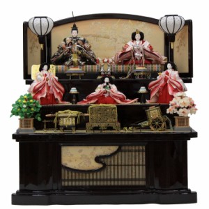 雛人形 特別奉仕品 五人 三段飾り  京極七番金襴 幅105cm 倫光 桂橋 (24hina-ya-to2225) ひな人形 雛祭