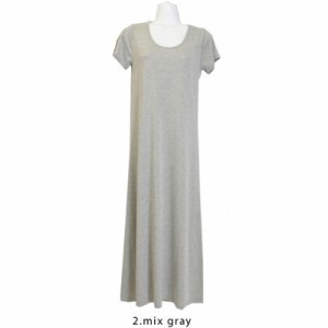 ファッション レディース マキシワンピース 半袖丸ネック LLサイズ/mix gray（ hw8219 ）アパレル サマー