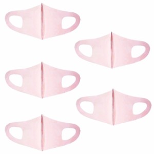 ファッション グッズ 洗えるあったかマスク５枚ＳＥＴ L〜LLサイズ/BABY PINK hw787-4