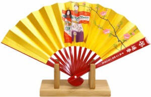 名前扇 名前・花個紋・生年月日 花個紋扇飾り 立ち雛 高さ17cm （153075） 雛人形 [メール便発送]配達指定不可[送料無料]