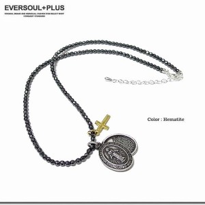 ネックレス ペンダント メンズアクセサリー アクセサリー ファッション EVERSOUL 誕生日 プレゼント 天然石使用 マリア 十字架 父の日