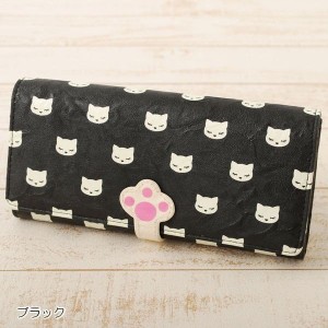 長財布 財布 ファッション小物 レディースファッション 猫 ネコ 猫好き ネコ好き にくきゅー プーちゃん 黒猫 大人気 ねこ ベルト 可愛い