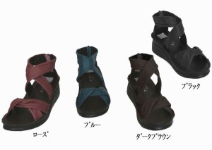 サンダル レディースシューズ レディースファッション 靴 夏商品 本革 後ろファスナー ブーサン S M L LL 5色展開 こだわり 日本製 夏