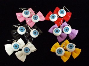 ピアス レディースアクセサリー アクセサリー ファッション Eye リボン キュート カラフル 可愛い フック ロックゴスロリ系