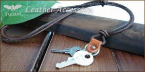 ネックレス ペンダント メンズアクセサリー アクセサリー ファッション 2KEY ヴィンテージ加工 レザーネックレス 日本製 made in japan