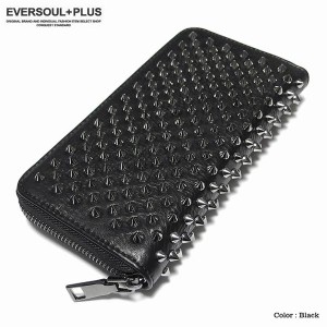 長財布 財布 ファッション小物 メンズファッション EVERSOUL ロングウォレット ウォレット スタッズ トゲトゲ財布 ROCK ゴシック 高級感