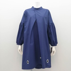 長袖 チュニック ワンピース レディースファッション アイレット付き バルーン袖 ストレッチ性なし 個性あるデザイン オシャレ 32cm