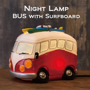 テーブルライト 卓上ライト 照明 電球 家具 インテリア LED ナイトランプ BUS with Surfboard アメリカン雑貨 バスにサーフボード