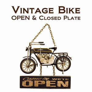 レリーフ アート ウォールデコレーション 家具 インテリア ヴィンテージバイク プラッケ OPEN CLOSED Bike アメリカン雑貨 味のある