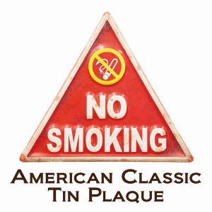 レリーフ アート ウォールデコレーション 家具 インテリア アメリカン クラシック ティンプラッケ NO SMOKING 三角形にカット