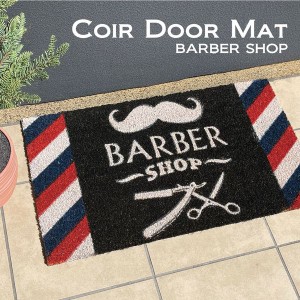 屋外用ドアマット マット カーペット ラグ 家具 インテリア 玄関マット Coir mat コイヤーマット BARBER SHOP インパクトあるデザイン