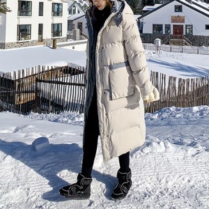 ビッグサイズ ダウンコート レディース アウター 冬 ミドルロング丈 綿コート フード付き ジッパー ボタン ポリエステル 羽織物 ポケット