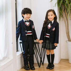 【送料無料】キッズ スーツ 男の子 女の子 子供服 ネイビー フォーマル チェック柄 インナーパンツ付き 子供スーツ 卒業式 卒園式 制服