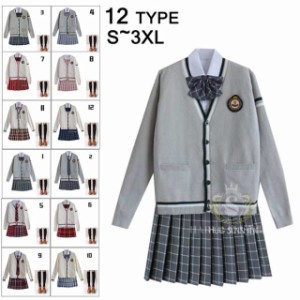 コスプレ衣装制服　レデイース　5点Set　学生服　長袖 スカート ミニ丈チェックスカート女性 スカート JK制服 女子高生 コスプレ衣装 長