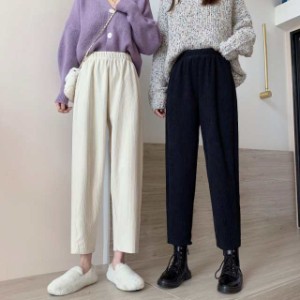 ボトムス パンツ レディース ズボン ワイドパンツ ストレート スウェット テーパード アンクル丈 9分丈 ワンタック コーデュロイ ウエス