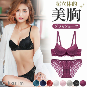 ブラジャー ショーツ セット ワイヤー入り 脇高 ブラ 脇肉 かわいい 楽 総レース 透け感 レディース 女性 下着 インナー ランジ