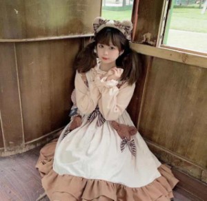 2024サスペンダースカート仙气花嫁春夏ワンカラーゴスロリワンピース ロリィタ OP Lolita ロリータ コスプレ ウェディングドレス日常服ゴ