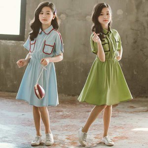 韓国子供服 ワンピース 女の子 夏服 160センチ tシャツ トップス 子供服 ジュニア 可愛い おしゃれ 七五三 お姫様 カジュアル 新作 160cm