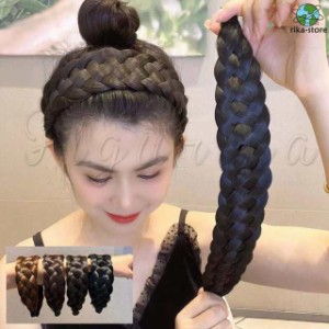 3D前髪ウィッグ 前髪 カチューシャ付き 幅広 ヘアアレンジ 髪飾り 3つ編み ボリューム ヘアバンド かわいい