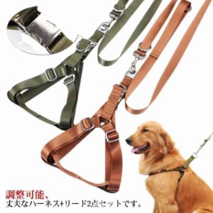 犬 中型犬 大型犬 胴輪 ハーネス 2点セット 送料無料 リードセット 犬 ハーネス 犬服 胴輪 中型犬 服 犬の服 ドッグウェア S M L 子犬