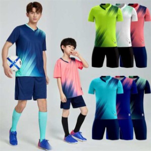 子供 -大人 サッカーウェア キッズ メンズ 親子お揃い トレーニング上下セット フットサル 半袖Tシャツ ショートパンツ 運動会 甲子園 練