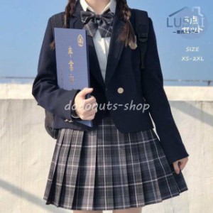 女子高生 制服 リボン ブレザー スカート チェック セット JK 学生 スクール コスプレ ファッション レディース ブラッククイーン女子高