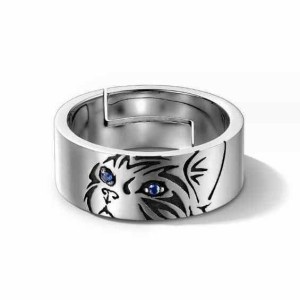 指輪 メンズ リング 猫 アクセサリー メンズリング ステンレス 細め 大きいサイズ おしゃれ シンプル プレゼント 記念日 アクセサリー