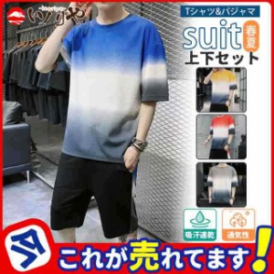 セットアップ メンズ 上下セット 2点セット ジャージ 半袖 tシャツ 夏物 ハーフパンツ 大きいサイズ 吸汗速乾 部屋着 パジャ