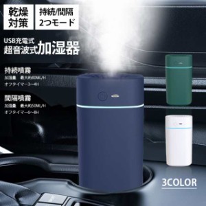 加湿器 超音波式 超音波加湿器 乾燥対策 車載加湿器 持続 間隔噴霧 USB充電式 300ml オフタイマー ミニ加湿器 省エネ 静音 超微細ミスト