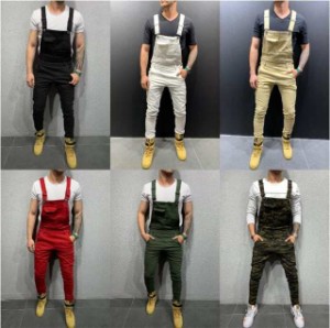 メンズサロペット デニムパンツ オーバーオール 個性 オールインワン 作業服 つなぎ ワークパンツ サスペンダーズボン ペインター