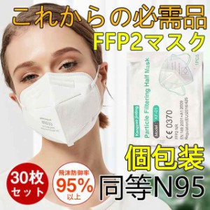 半額セール KN95 マスク FFP2マスク 30枚セット kn95 N95 個包装 不織布 立体 PM2.5対応 高性能5層マスク 感染対策 花粉対策 風邪予防 秋