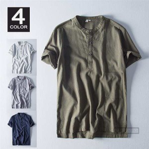 【三太郎の日】Tシャツ ストライプTシャツ メンズ 半袖Tシャツ トップス 夏服 カジュアルTシャツ 薄手 ティーシャツ サマー