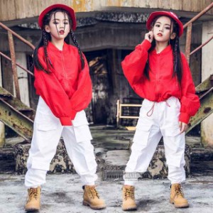 【三太郎の日】キッズダンス衣装 子供服子供 ジップアップ 2点セットアップ 　長袖 ジャケット ズボン  子供衣装 子供ダンス 発表会 HIPH