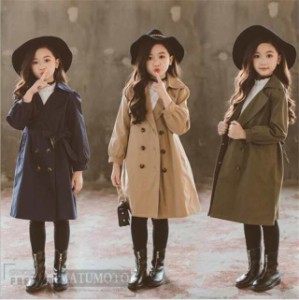 【三太郎の日】韓国こども服 トレンチコート フォーマル 親子ペア ママ 娘  キッズ 子供服 女の子 コート 春秋 トップス アウター ロング