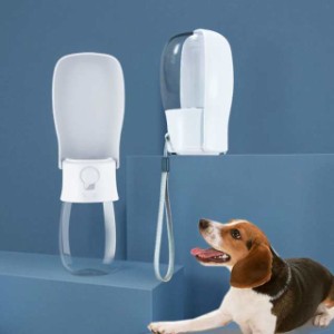 ペット 折りたたみ式 ペット 犬用 散歩 水筒 プッシュ 携帯　ウォーターボトル 280ml 給水器 コップ