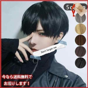 ウィッグ ショート メンズ レディース フルウィッグ コスプレ かつら 男装 黒 ふわふわ mens&amp;amp;#039;wig 短い髪 変装 日常用 学生