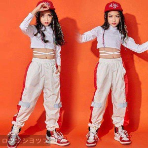 キッズダンス衣装  ジャッズ ヒップホップ  HIPHOP トップス パンツ 女の子  ヒップホップ 派手ダンス衣装 キッズ  ジャズダンス  ダンス