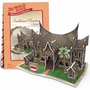3D立体パズル 30ピース 3D World Style Serｉes インドネシア 伝統的な住宅 W3145h