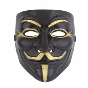 LQZ(TM) VIP版 V for Vendetta Mask/アノニマス/ガイ・フォークス 仮面 マスク ブラック