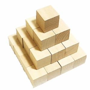 木製 ブロック 30個セット 知育 玩具 積み木 図形 算数 立方体 おもちゃ (01 原木 3？×3？)