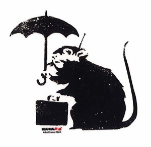 ゼネラルステッカー ブランダライズド BANKSY Umbrella Rat ステッカー 透明素材 XLサイズ BNK-012