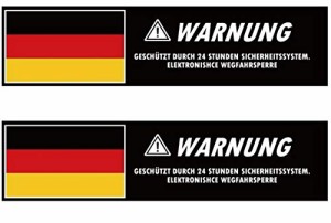 Roost ドイツ国旗 ドイツ語セキュリティステッカー 2枚 窓用 ドイツ車 ウィンドウ用 クリア ホワイト VW アウディ メルセデス ベンツ BM