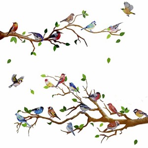 Maydahui ウォールステッカー 鳥 木と枝 植物 北欧 おしゃれ 壁飾り ウォールペーパー ウォールシール 幼稚園 保育園 子供 部屋 知育 部